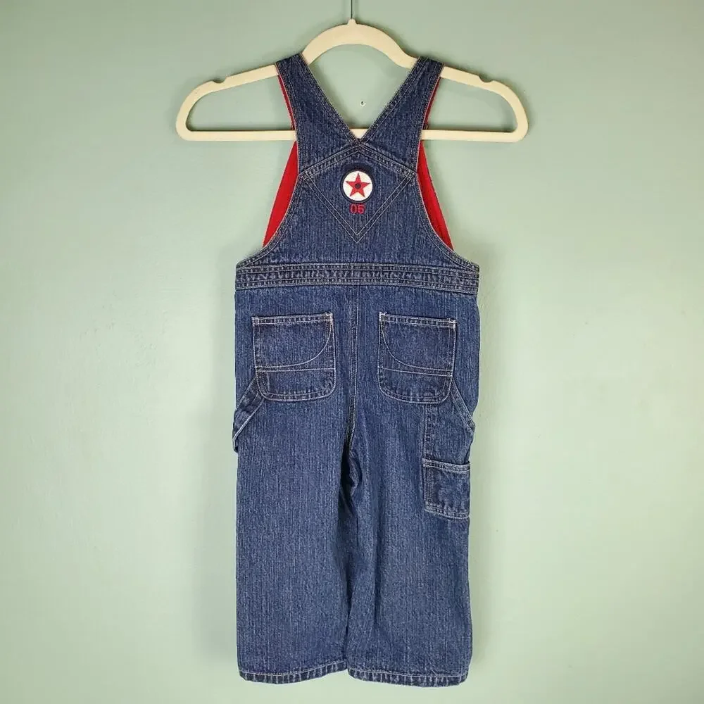 Gymboree Red Baron Denim Overalls Size 2T